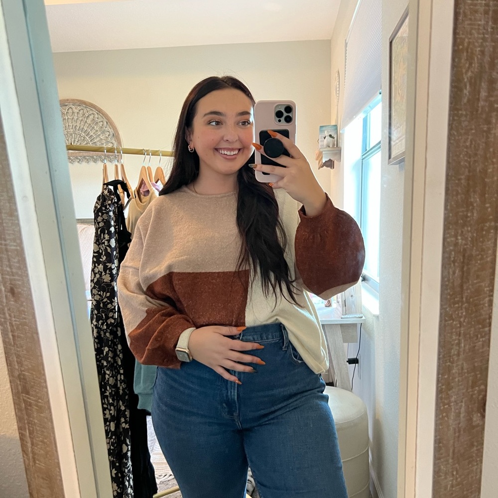Rust Colorblock Sweater - Picture 3 of 5